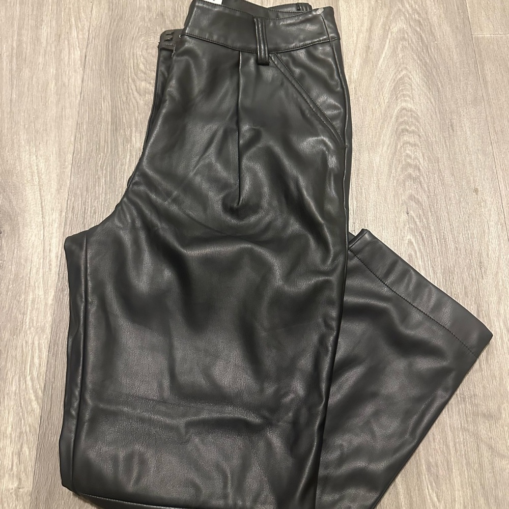 topshop leather black pant sz 6 preowned